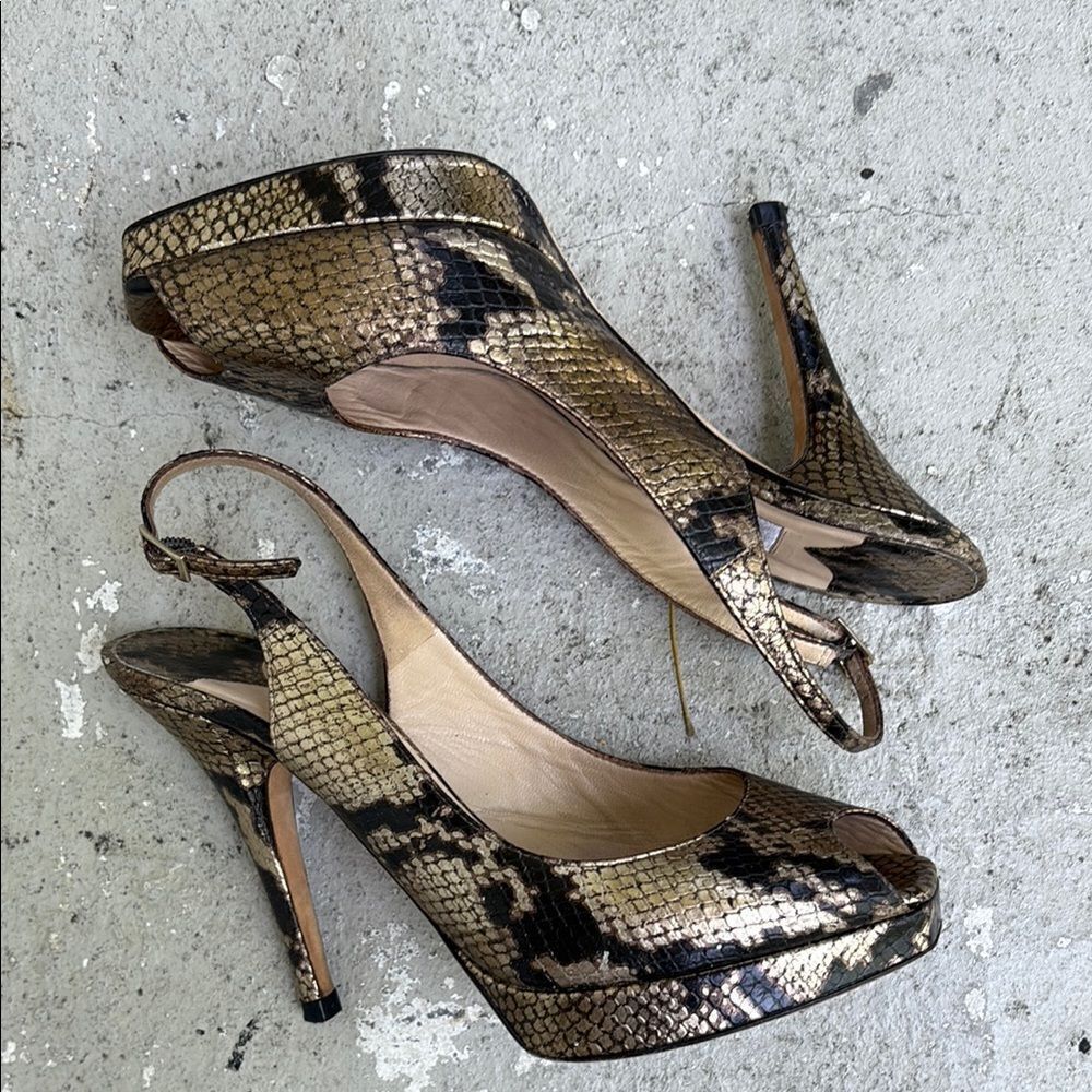 Jimmy Choo faux snake skin platform